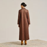 Brown Sunflower Statement Woollen Winter Dress