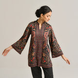 Black Kashmiri Inspired Contemporary Woollen Kurta