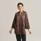 Black Kashmiri Inspired Contemporary Woollen Kurta