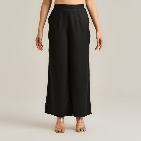 Black Flared Palazzo Pants