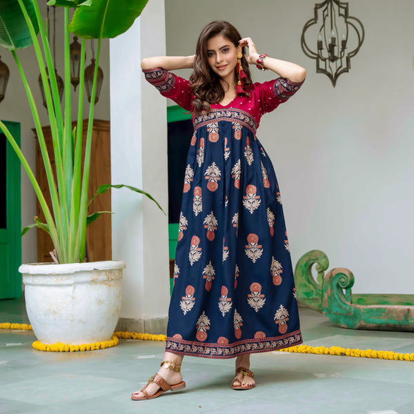 Buy Radhe Fashion Ethnic's Edge Rayon Printed Kurti and Bottom Set for  women(Orange) Online In India At Discounted Prices